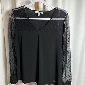 Nine West Black T-Shirt and Sheer Blouse